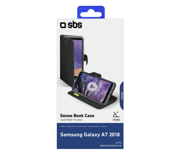 Etui Book Sense do Samsung A7 2018 czarne - 1457297 - zdjęcie